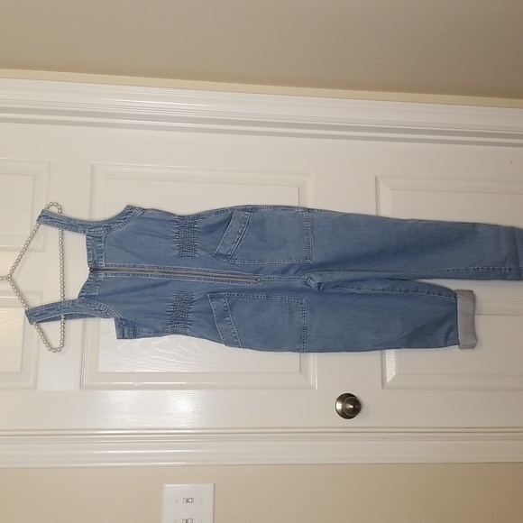 Madewell Womens Denim Smock Waist Sleeveless Jumpsuit - Picture 3 of 15